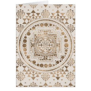 Cartão Ouro do Pastel de Sri Yantra/Sri Chakra