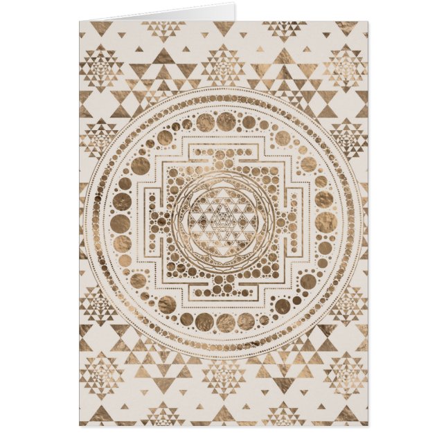 Cartão Ouro do Pastel de Sri Yantra/Sri Chakra (Frente)