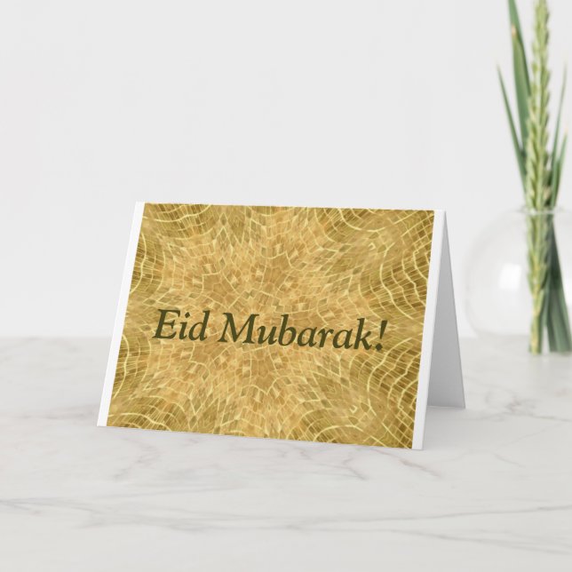 Cartão Ouro Eid Mubarak Adha Fitr bonito (Frente)