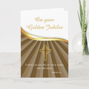 Cartão Ouro Jubileu da Vida Religiosa, Annivers de 50 Ano