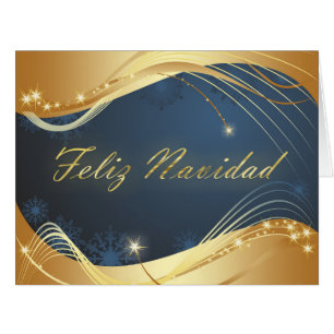 Cartão Ouro motivo de Natal com fundo azul...