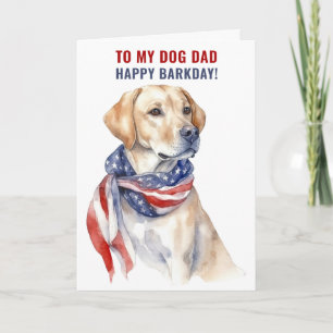 Cartão Ouro Patriótico Retriever Pai de Cachorro Dobrado