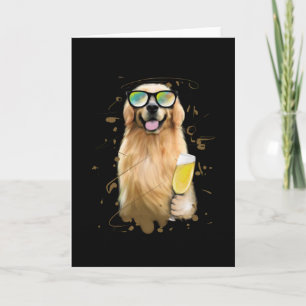 Cartão Ouro Retriever Engraçado Cachorro Oferece Amor