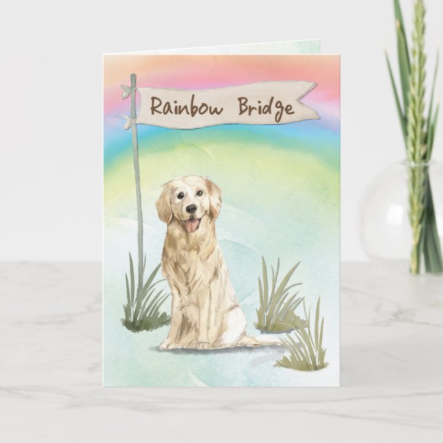 Cartão Ouro Retriever Pet Sympathon Rainbow Bridge (Frente)