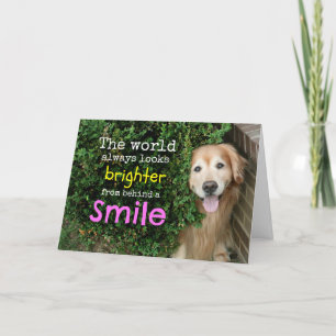 Cartão Ouro Retriever Por Trás De Um Sorriso