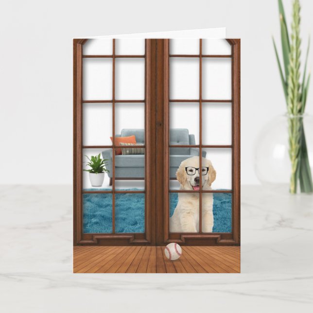 Cartão Ouro Retriever Puppy Miss You Card (Frente)