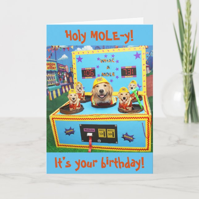 Cartão Ouro Retriever Wha Mole Birthday (Frente)