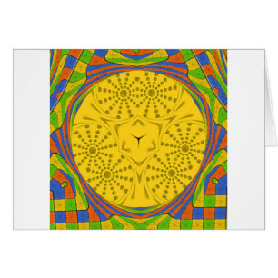 Cartão Ouro Vermelho Azul Verde Egípcio Real.