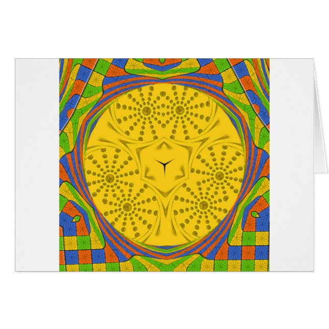 Cartão Ouro Vermelho Azul Verde Egípcio Real. (Frente Horizontal)