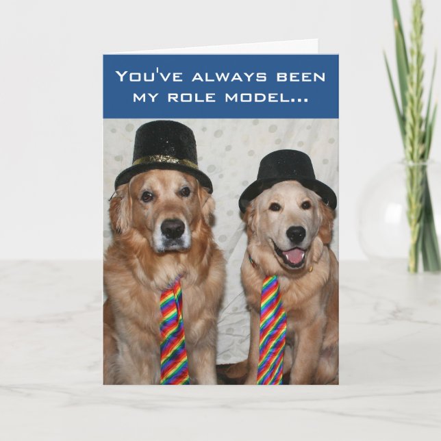 Cartão Ouro vestindo como Pai para Dia de os pais (Frente)