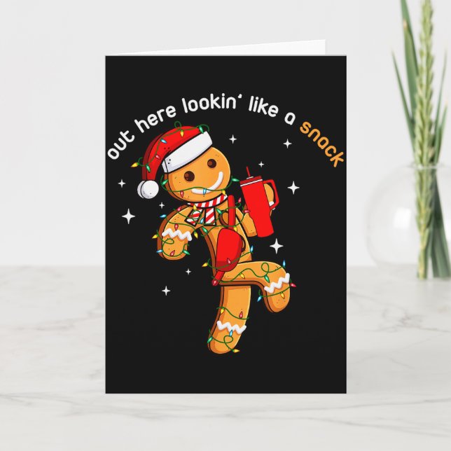 Cartão Out Here Looking Like A Snack Funny Xmas Light Gin (Frente)