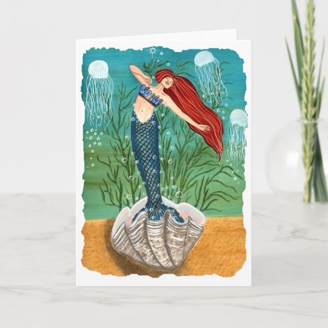 Cartão Out Of Her Shell Blank Greeting Card (Frente)
