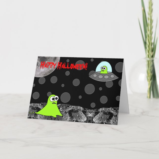 Cartão Out of this World Alien Happy Halloween Card (Frente)