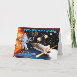 Cartão Out of This World Funny Astronaut Birthday Card