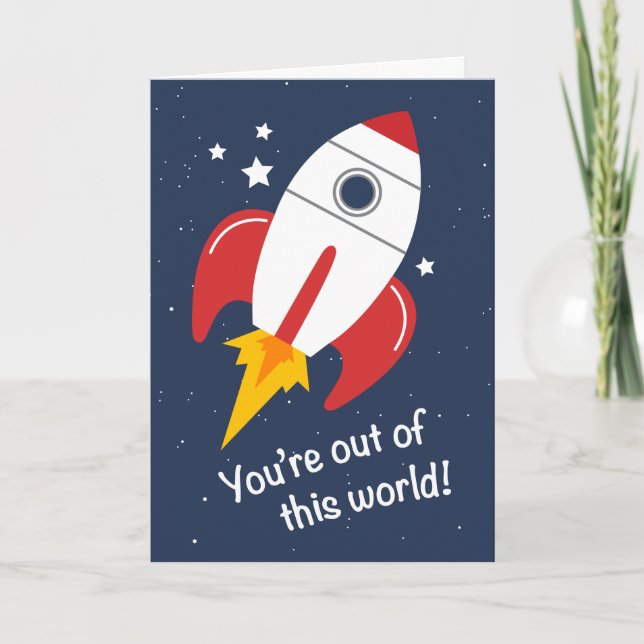 Cartão Out of This World Rocket Birthday Card (Frente)