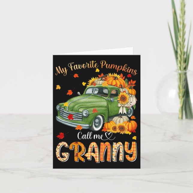 Cartão Outono Dia das Bruxas Outono Minha Abóbora Favorit (Frente)