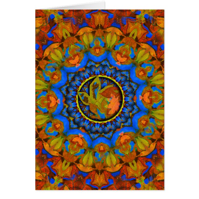 Cartão outono do K185 no Abstrato azul (Frente)