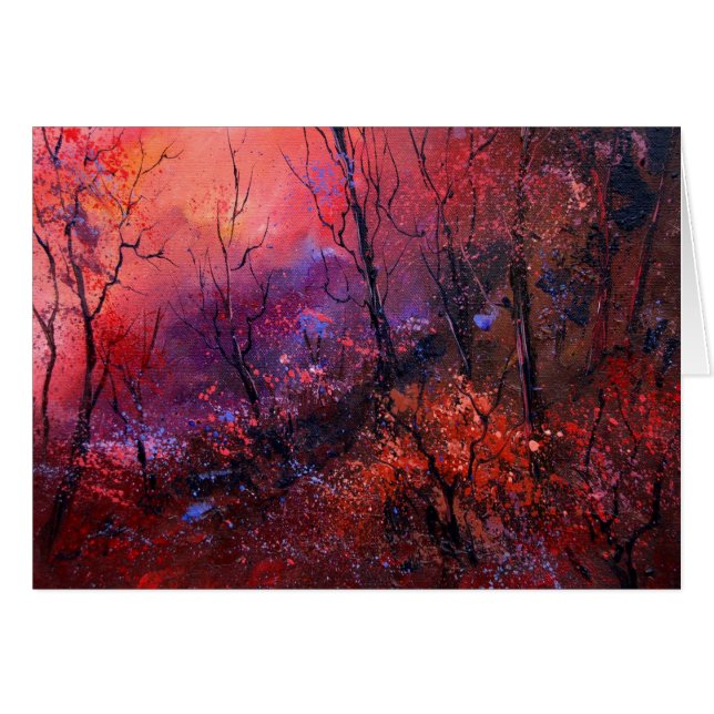 Cartão Outono na madeira (Frente Horizontal)