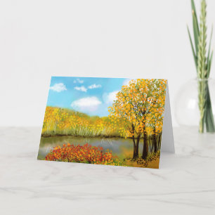Cartão Outono pelo Rio Folded Greeting Card