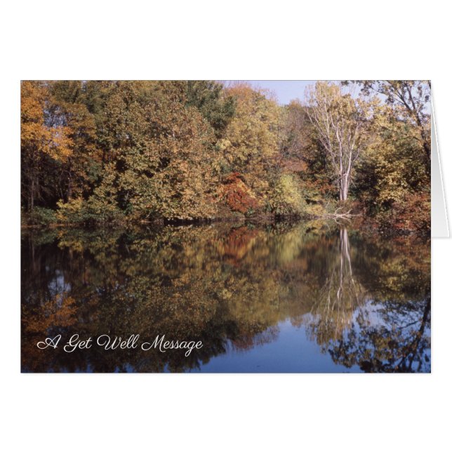 Cartão Outono, Reflexões De Água Funcionam Bem (Frente horizontal)