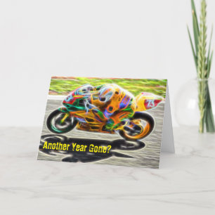 Cartão Outro Ano Passou O Cartaz De Aniversário De Moto