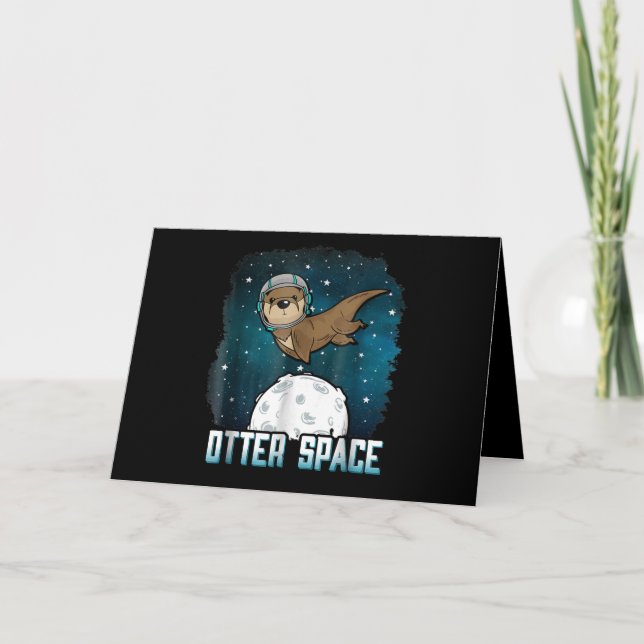 Cartão Outro Espaço| Funny Otter Space Animal (Frente)