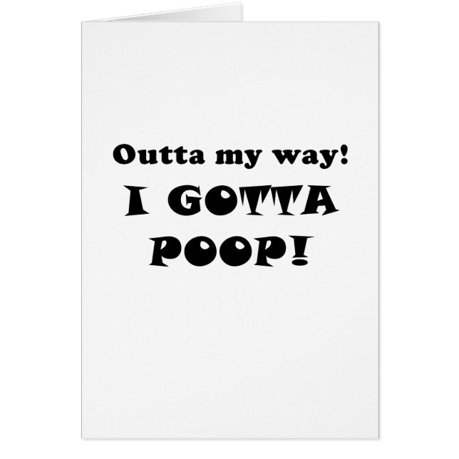 Cartão Outta minha maneira que eu obtive ao tombadilho (Frente)