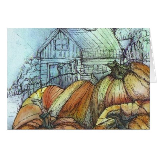 Cartão Outubro no jardim (Frente horizontal)