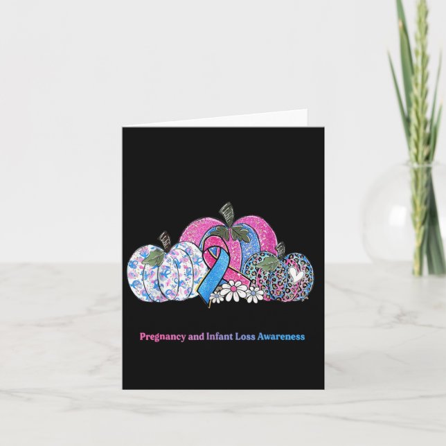 Cartão Outubro Usamos Preto & Azul Gravidez Perda Infanti (Frente)