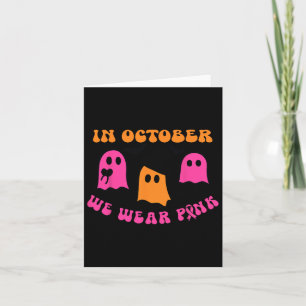 Cartão Outubro Vestimos Abóbora Rosa Ghost Halloween Brea