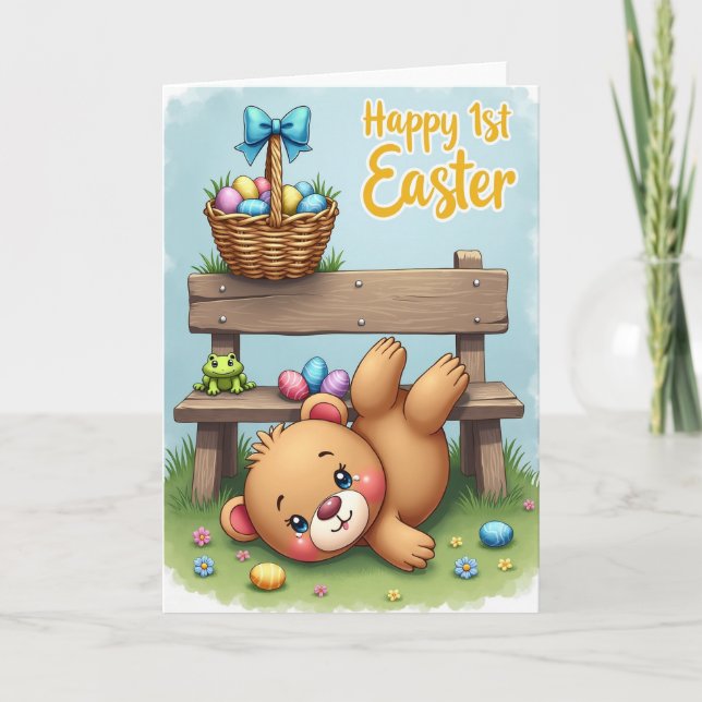 Cartão Oval Pattern Easter Card (Frente)