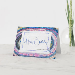 Cartão Oval Quilling Rug para Aniversário