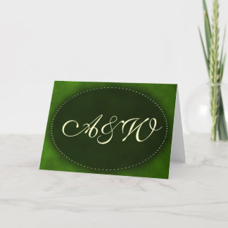 Cartão oval verde escuro