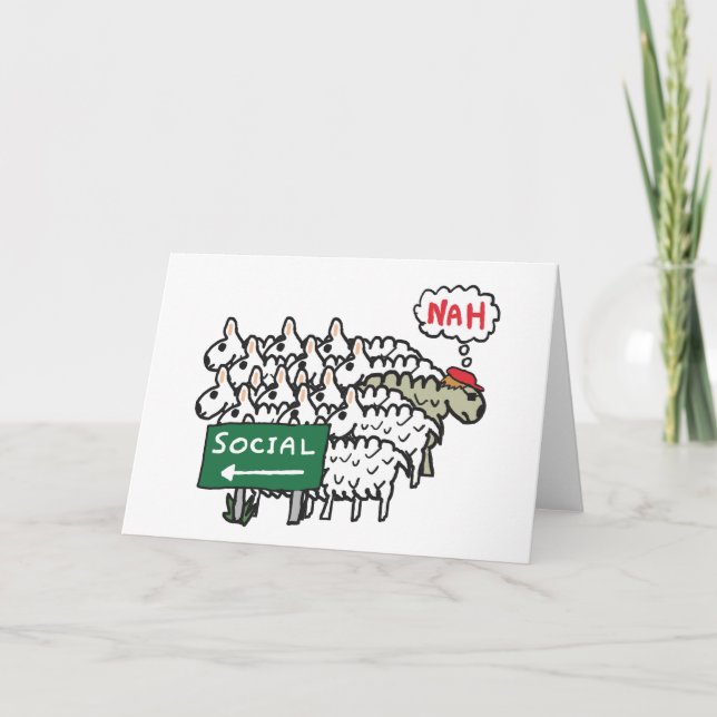Cartão Ovelha antissocial (Frente)