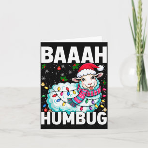 Cartão Ovelha Baaah Humbug Luzes de Natal Engraçado Anti