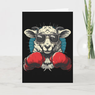 Cartão Ovelha Boxer Com Luvas de Boxe Kickboxing Boi Dive