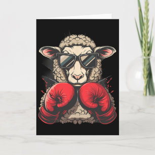 Cartão Ovelha de Boxe Luvas de Boxe Lamb Kickboxing Engra