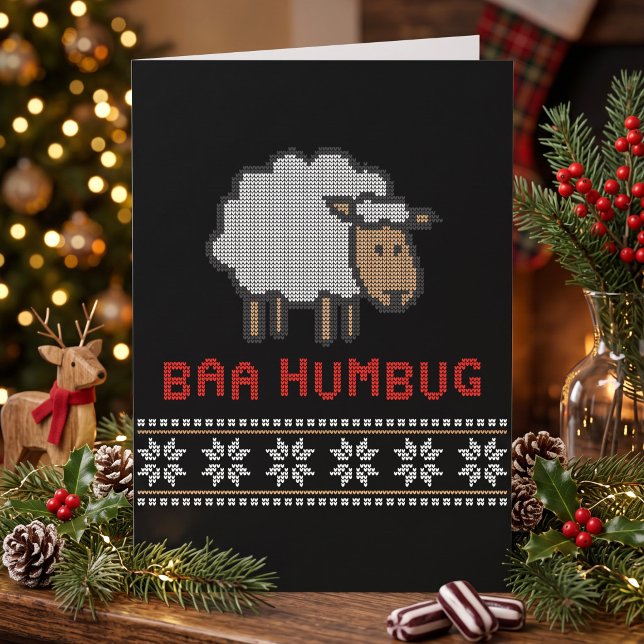 Cartão Ovelha de Natal Baa Humbug (Criador carregado)