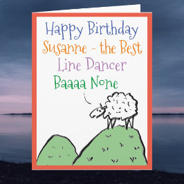Cartão Ovelha Desenha Feliz Aniversário para um Dançarino