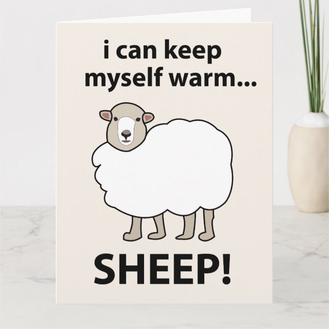 Cartão Ovelhas Posso Manter-Me Aquecido Ovinos (Frente)
