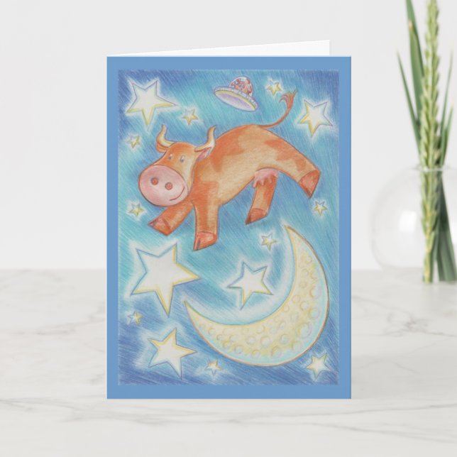 Cartão Over the Moon 'Congratulations' greetings card (Frente)