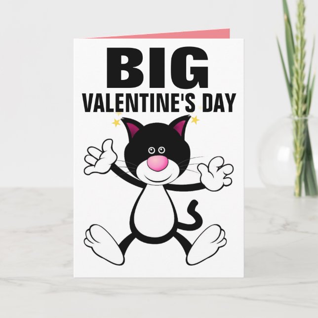 CARTÃO OVERSIZED  CAT HUG VALENTINE'S DAY CARD (Frente)
