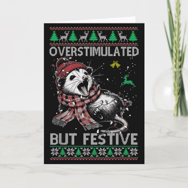 Cartão Overstimulated But Festive Ssum Christmas Pajamas  (Frente)