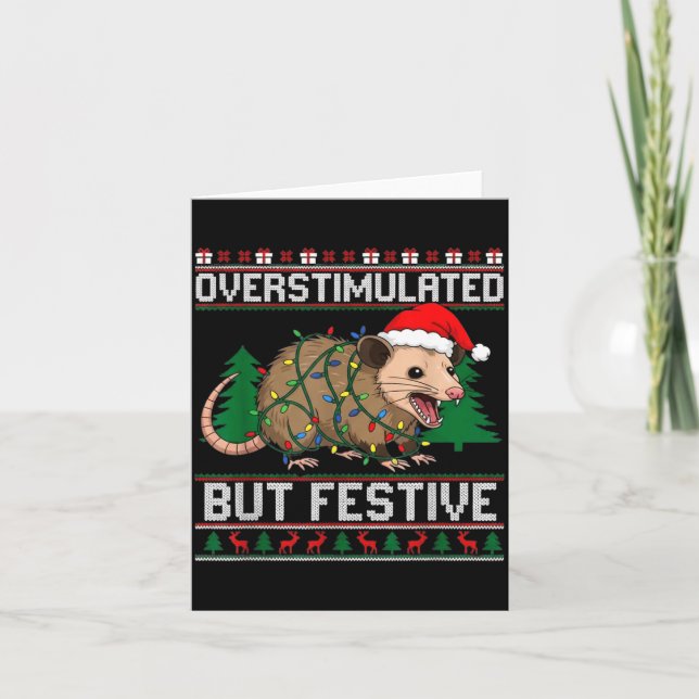 Cartão Overstimulated But Festive Ssum Christmas Pajamas  (Frente)