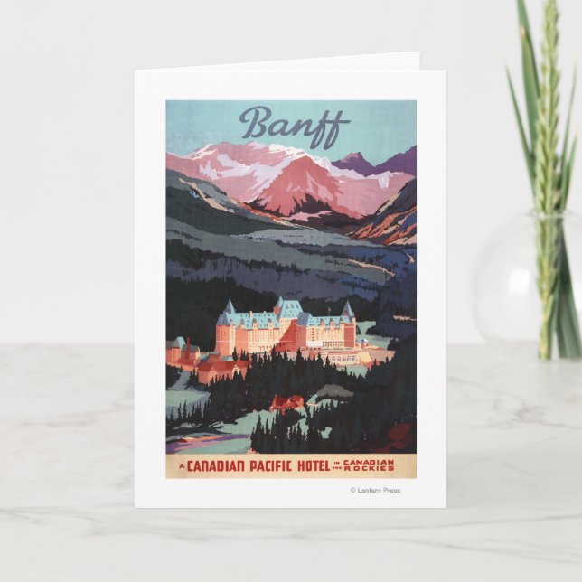 Cartão Overview of the Banff Springs Hotel Poster (Frente)