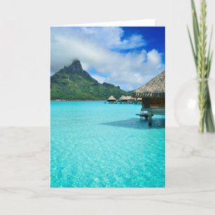 Cartão Overwater bungows, Bora Bora lagoon greeting card