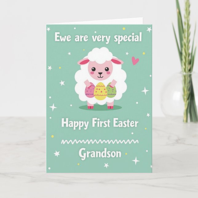 Cartão Ovine Star Pattern Holiday Card (Frente)