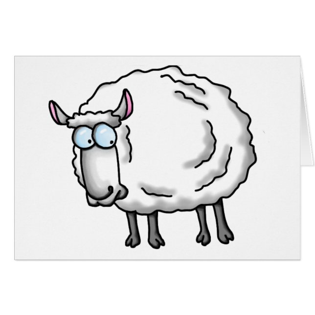 Cartão Ovinos brancos (Frente Horizontal)