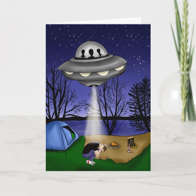 Cartão OVNI Alienígena de rapto extraterrestre (Frente)