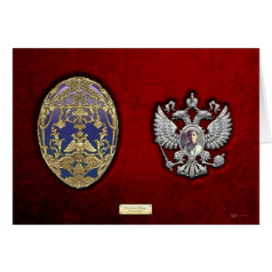 Cartão Ovo de Faberge Tsarevich com surpresa no veludo